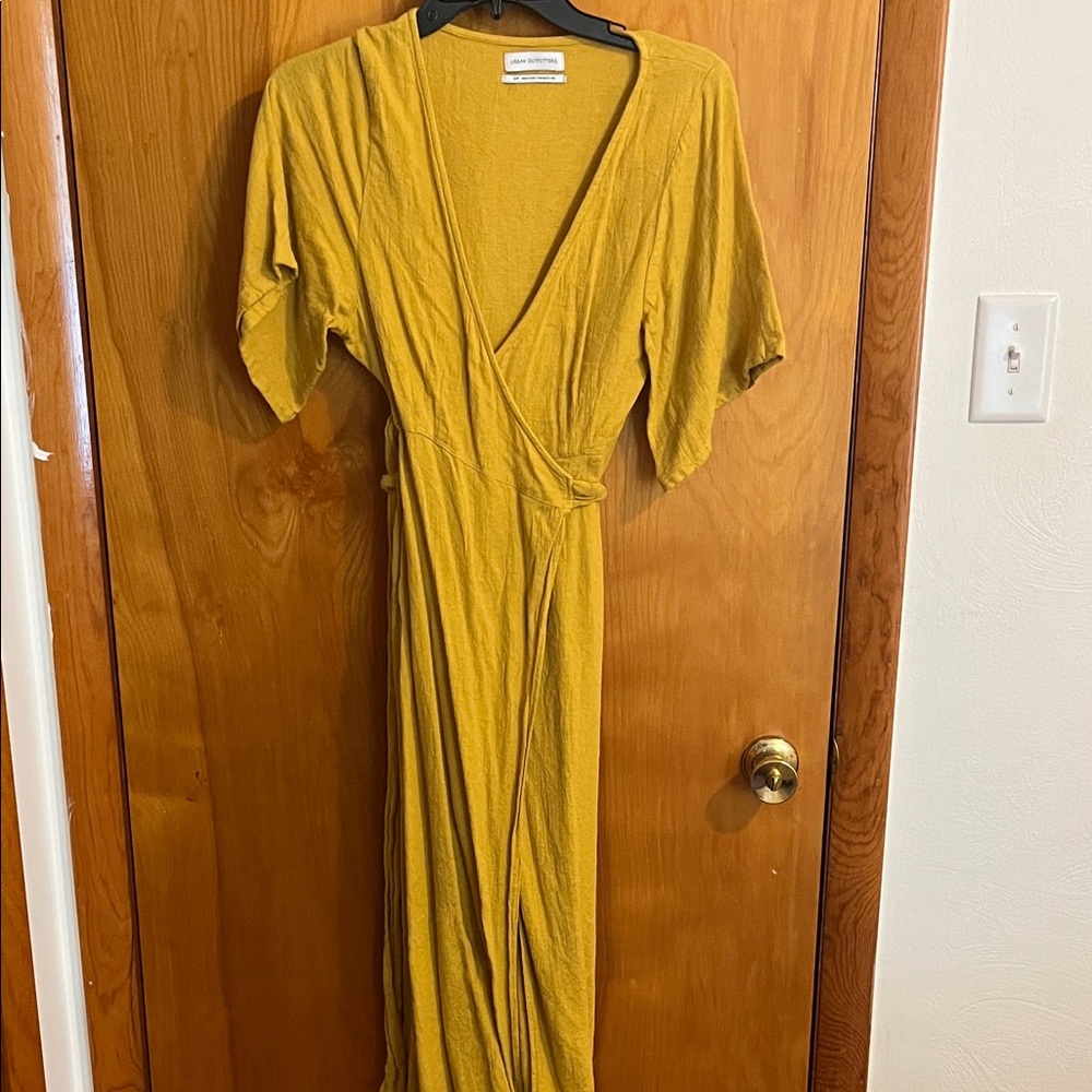 Urban Outfitters Mustard Wrap Maxi Dress